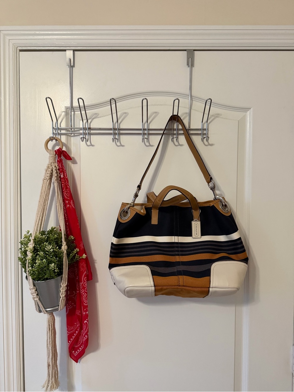 VTG Coach Striped Tote Bag